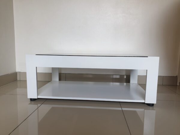 OL Coffee Table White & Black Glass Top - Image 2